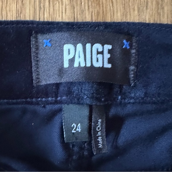Paige Hoxton ankle velvet pant size 24 Navy - Picture 2 of 5